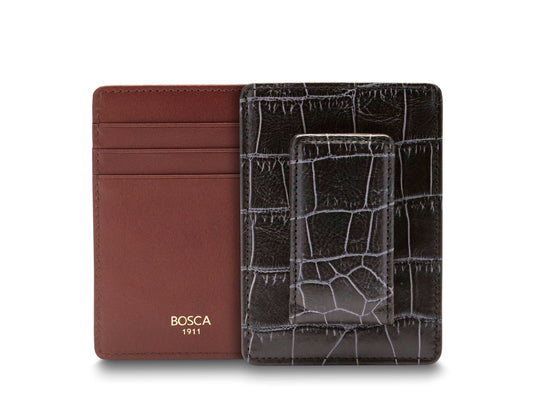 Bosca Vintage Crocco Front Pocket Wallet