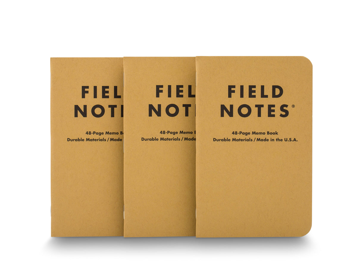 Bosca Field Notes Kraft Memo Book (3 Pack)
