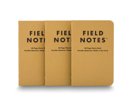 Bosca Field Notes Kraft Memo Book (3 Pack)