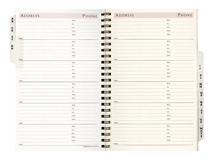 Bosca Spiral Address Minder Refill for Address Book / Weekly Minder