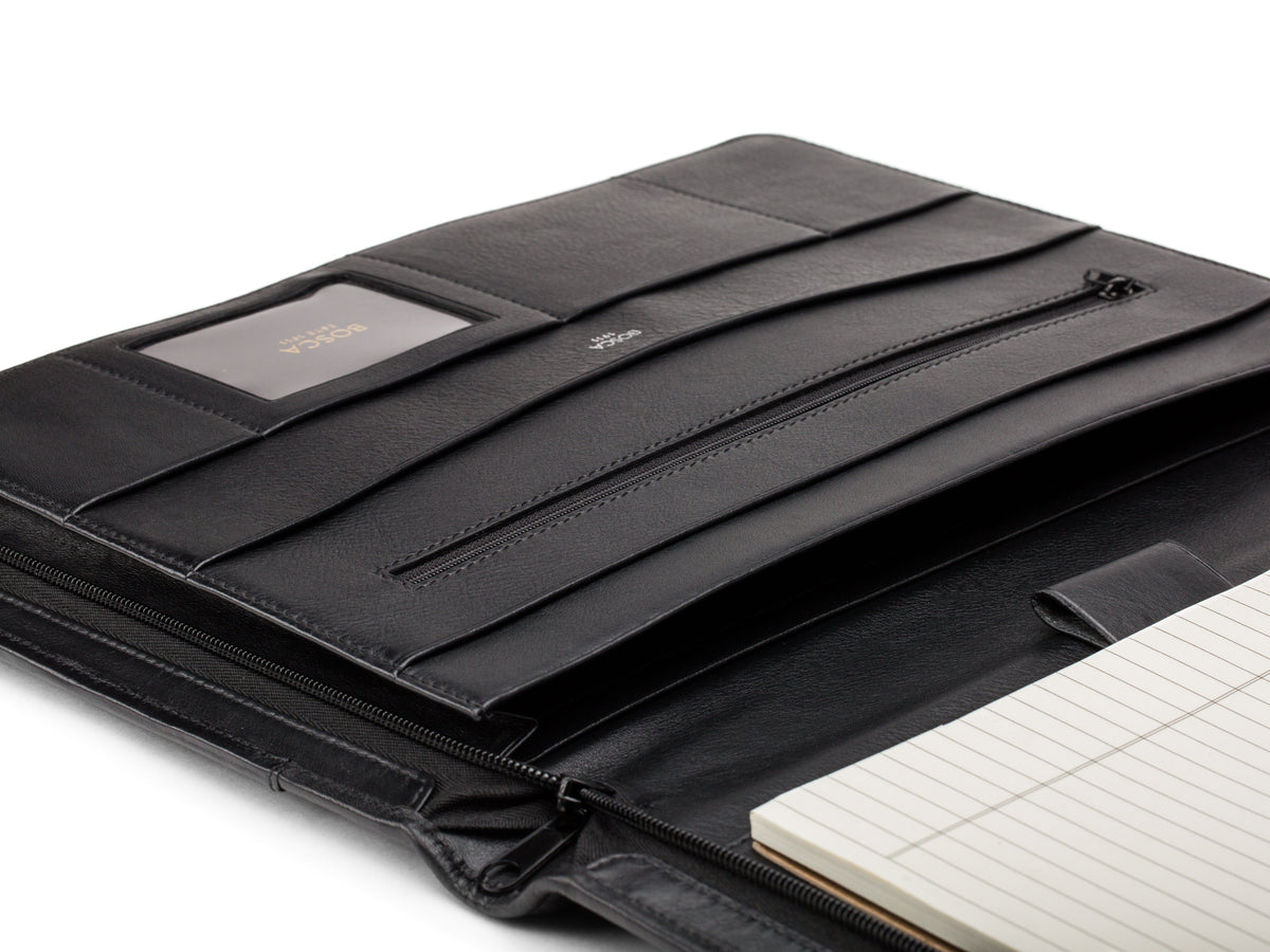 Bosca Nappa Vitello Deluxe Zip Around Portfolio Organizer
