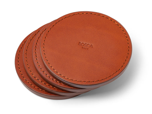 Bosca Vachetta Round Coasters - Set of 4