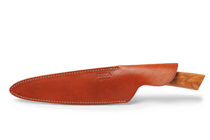 Bosca Olive Handle Chef Knife with Leather Sheath